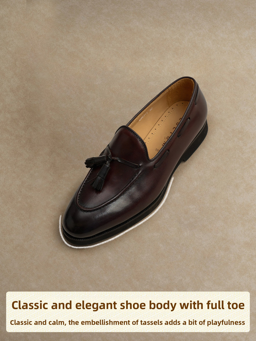 CULTA Classic Versatile Round Head Flat-soled Leather Shoes